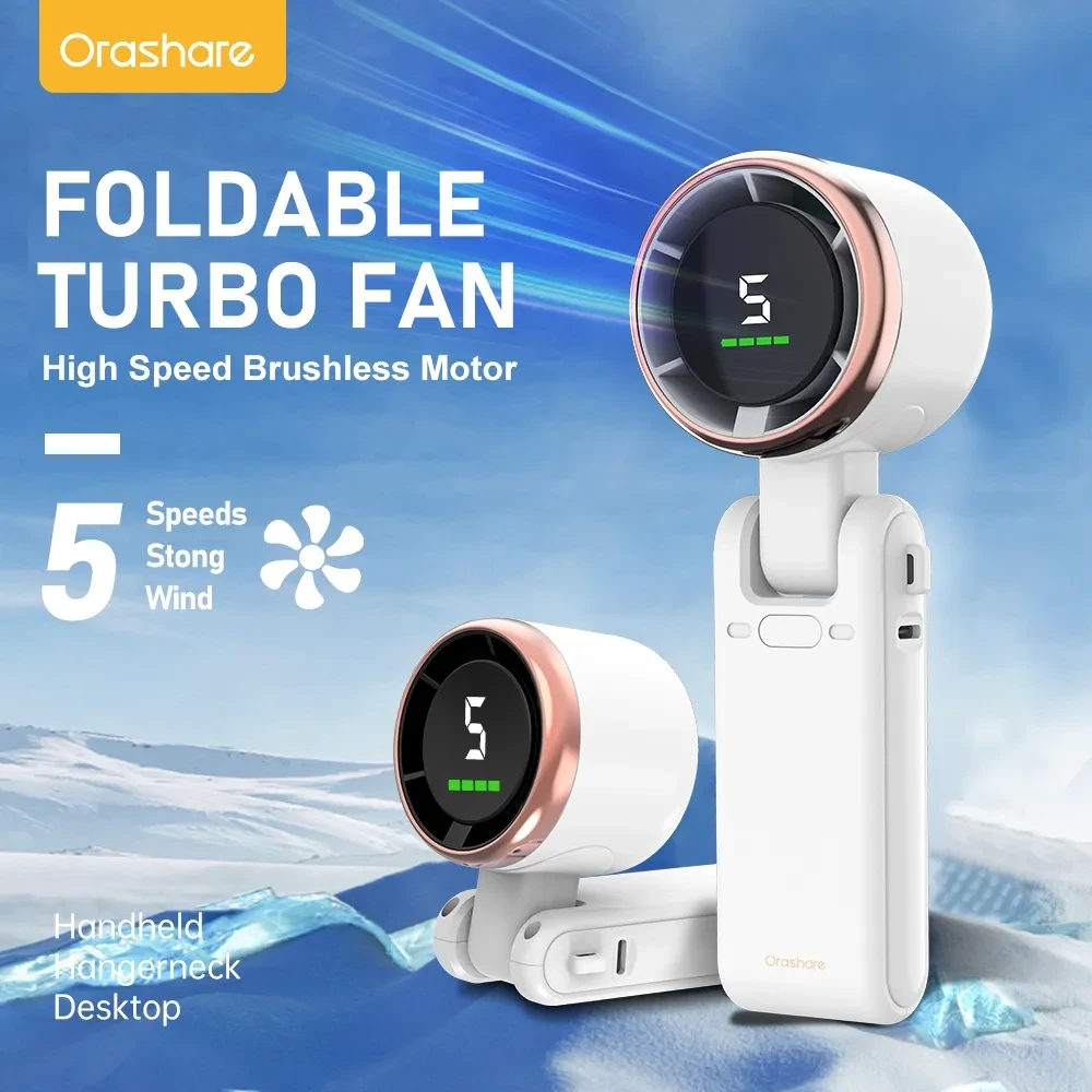 Mini Turbo Rechargeable Folding Fan