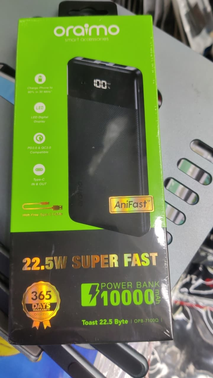 Oraimo Traveler 22.5 PD 10000mAh 22.5W Power Bank with Warranty
