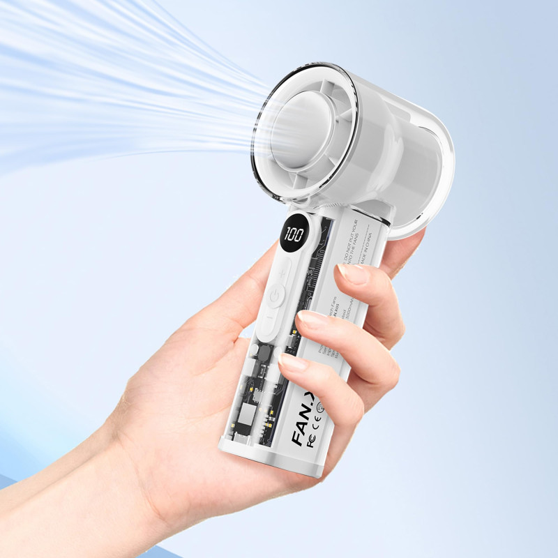 Cooling Fan X05 Handheld Fan 100 Speed Levels - Cold Compress Ice - Digital Display Portable Rechargeable Mini Fan - Long Battery Life