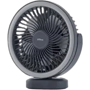 Elima EM-WD230 7.5 Inch Rechargeable USB Fan with 2400mAh Li-ion Battery, 3 Speed Control, 48 SMD LED Light